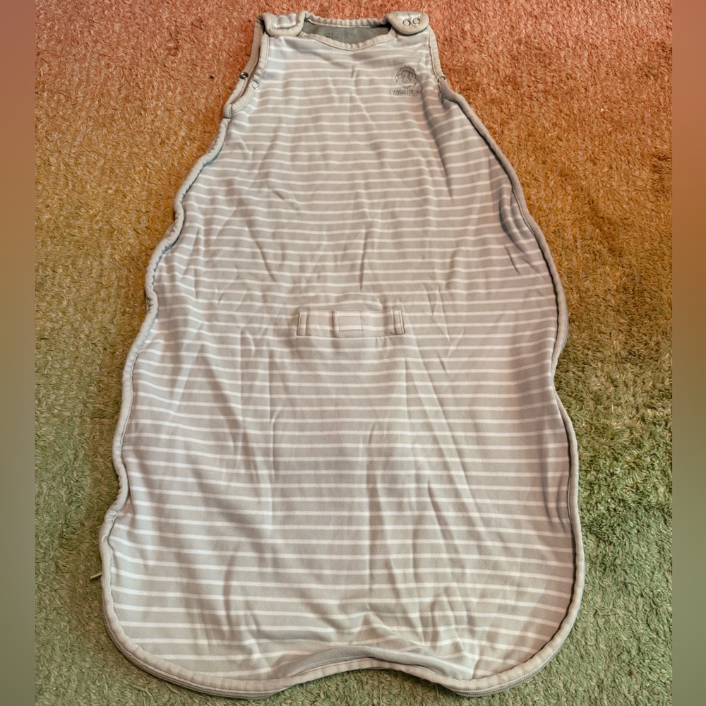 Woolino Light Gray Striped Wool Sleep Sack Size 2-24 months